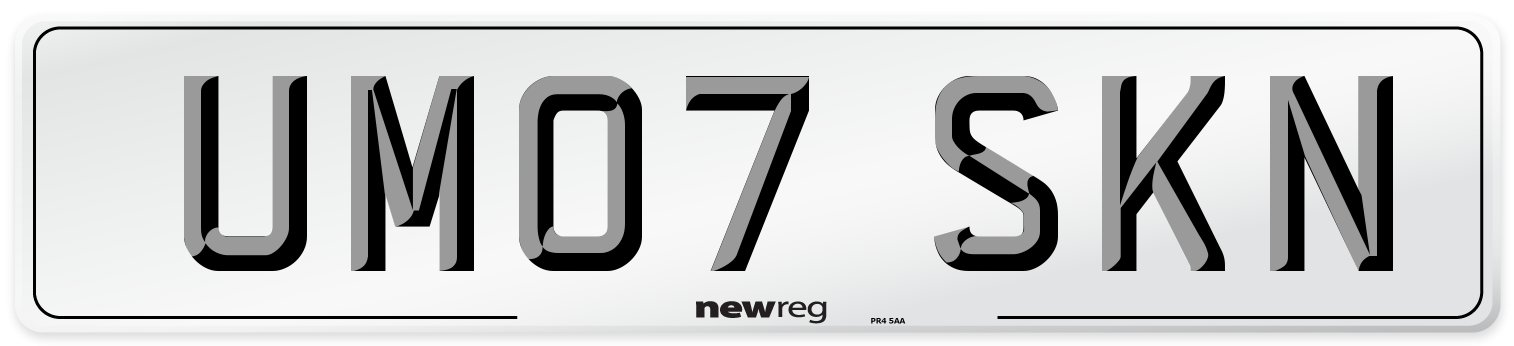 UM07 SKN Number Plate from New Reg